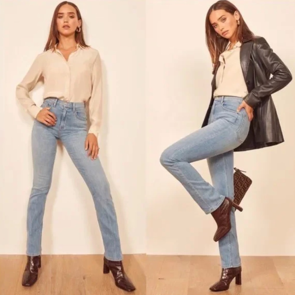Reformation Audrey High Straight Jean Cyprus Wash - 30